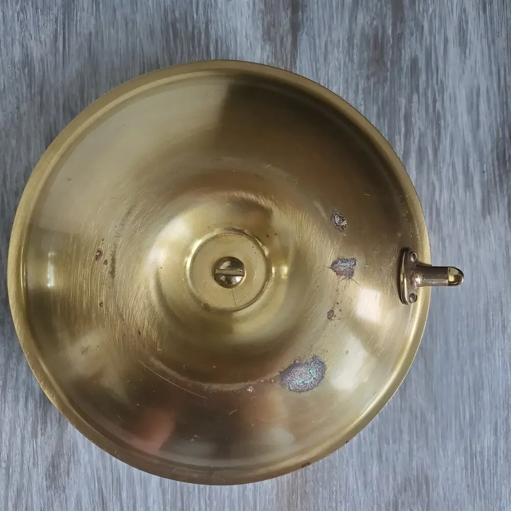 Vintage Gold Brass Candle Holder Stick Ring Thumb Grip Handle